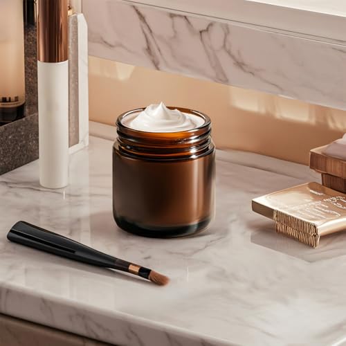 4oz Amber Glass Jars with Lids, 24 Pack