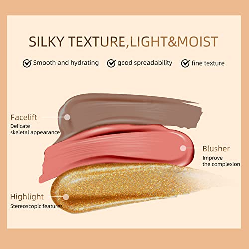 Cream Liquid Highlighter Beauty Wand,Xcreando Shimmer Highlight Stick with Cushion Applicator Silky Bronzer Stick Waterproof Lightweight Face Contouring Makeup with Illuminator Finish(#04 Pearl White)