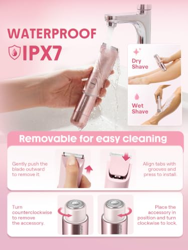 SHEGLAM 2-in-1 Bikini Trimmer for Women - Electric Shaver with Ceramic Blade