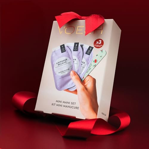 VOESH Mini Mani Gift Set - 3-Step Lavender Hand Care & Manicure Kit