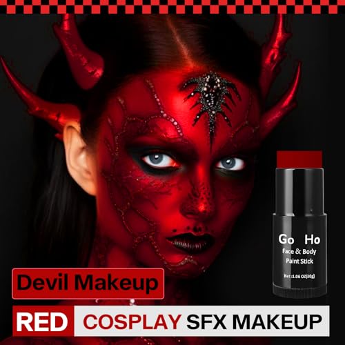 Go Ho Red Waterproof Face Paint Stick - Full Coverage Halloween Makeup