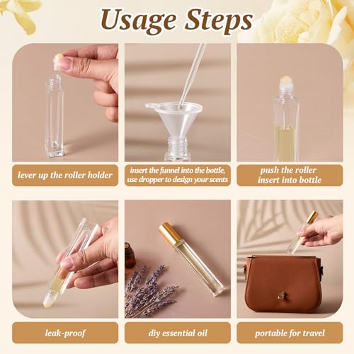 Citrine Crystal Roller Bottles 10ml - 30 Pack Essential Oil Refillable
