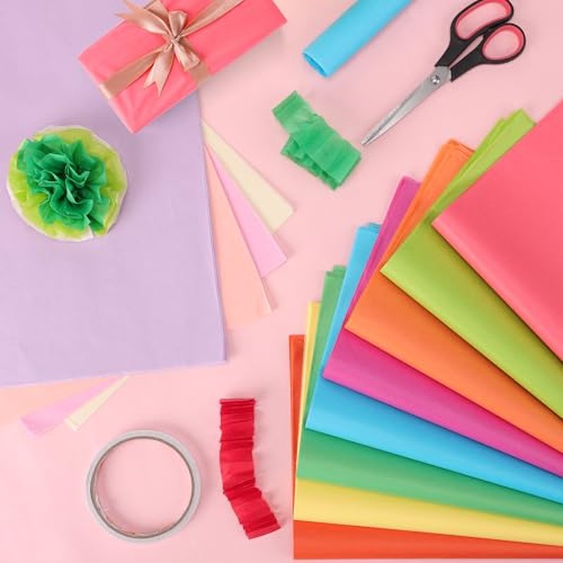 20-Color Tissue Paper 400 Sheets 10" x 14" Gift Wrap