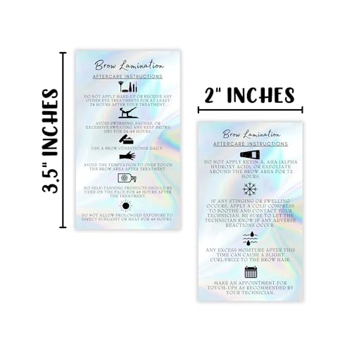 Brow Lamination Aftercare Cards | 50 Pack Business Card Size