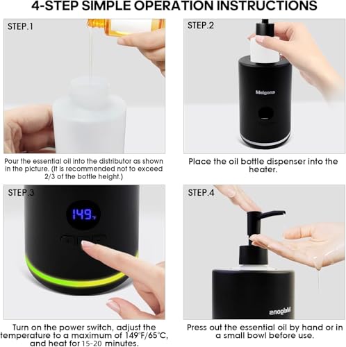 Meigons Massage Oil Warmer with Dual Bottle Dispenser