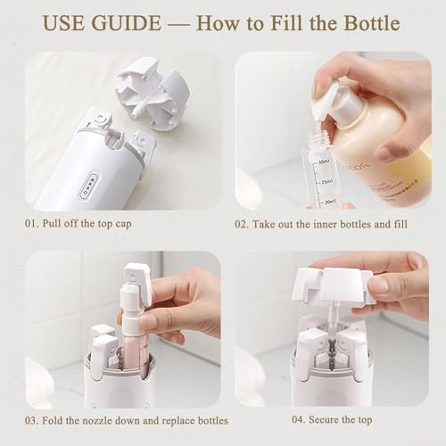 TSA Approved Travel Bottle Set, 4x30ml Leak-Proof Refillable Toiletry Kit