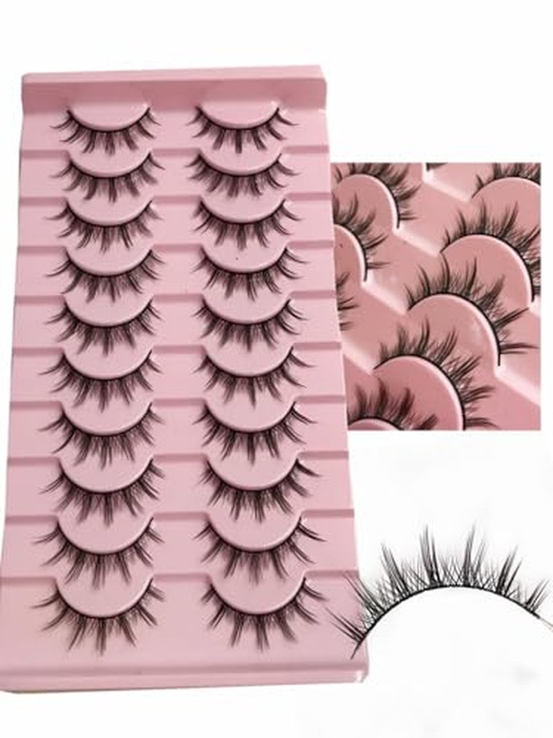 10 Pairs Spiky Anime False Eyelashes for Cosplay & Parties