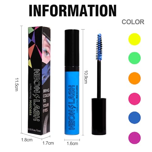 6-Color UV Neon Mascara Set – Waterproof & Long-Lasting