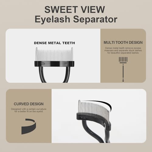 SWEET VIEW Eyelash Comb Set 3-Pc Lash Separator & Eyebrow Brush