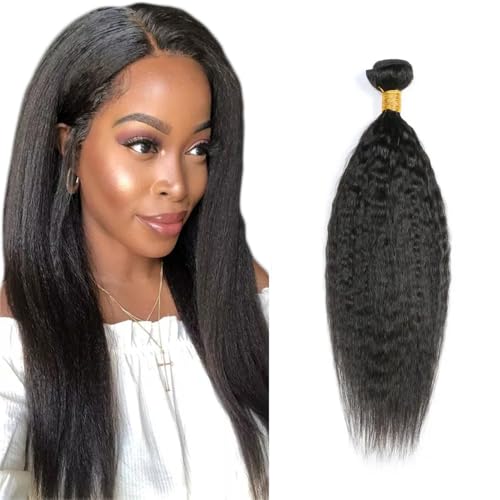 24-Inch Yaki Straight Human Hair Bundles #1B - WuvuSnm
