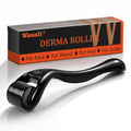Wasali Black Titanium Derma Roller for Face, Hair & Beard - Micro Needling Tool for Men & Women