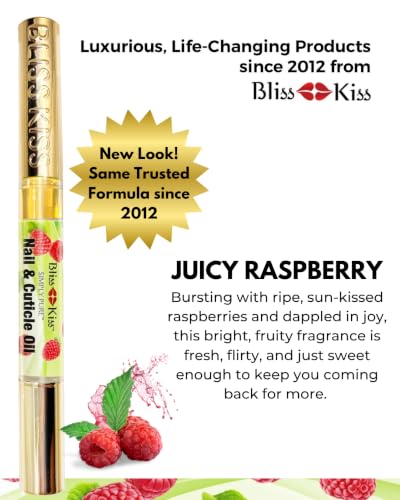 Bliss Kiss Cuticle Oil Pen with Jojoba & Vitamin E - Juicy Raspberry