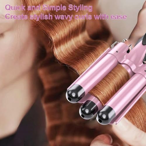 kuwa 15 Heat Setting 3 Barrel Curling Iron - 1 Inch Wave Crimper