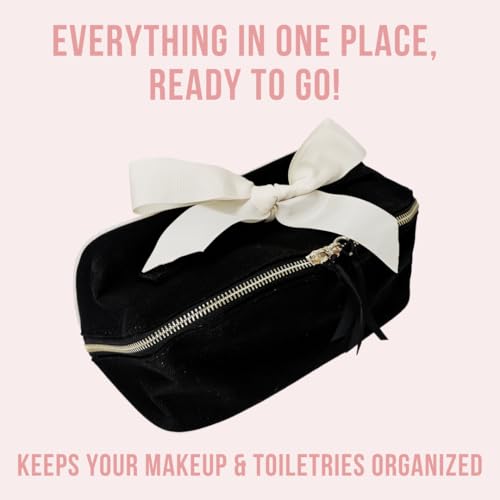 Bag-all Makeup Bag for Women | Cosmetic Bag Organizer for Girls | Makeup Pouch for Traveling | Toiletry Bags for Women | Make Up Travel Pouches | Black