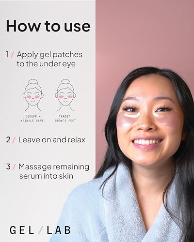 Gel Lab RENEW Under Eye Gel Patch - Korean Hydrating Eye Mask - Retinol & Collagen- Reduces Fine Lines and Wrinkles While Balancing and Brightening Skin Tone - 60 Patches