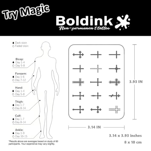 Boldink Realistic Temporary Tattoos - Waterproof, 7-15 Days