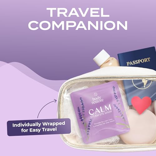 Body Restore Self Heating Warm Compress for Dry Eyes 5 Pack - Heated Eye Mask for Fast Relief, Birthday Gifts for Women, Men, Travel Essentials, Stye Eye Treatment, Eye Patch, Relaxation - Lavender