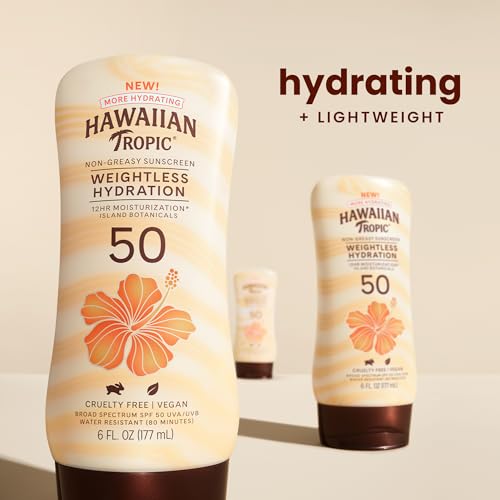 Hawaiian Tropic Weightless Hydration, Non-Greasy Sunscreen, SPF 50, 6 fl oz (177 ml)