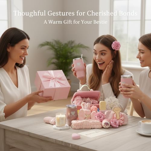 15PCS valentines day gifts Women Self Care Gift Basket with Cosmetic Bag, Spa Care Package for Mom Wife Sister Friends, Birthday Valentines Get Well Soon Gifts for Her