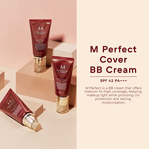 MISSHA M Perfect Cover BB Cream No.23 (2 Pack) Natural Beige for Light with Neutral Skin Tone SPF 42 PA +++ 1.69 Fl Oz - Tinted Moisturizer for face with SPF