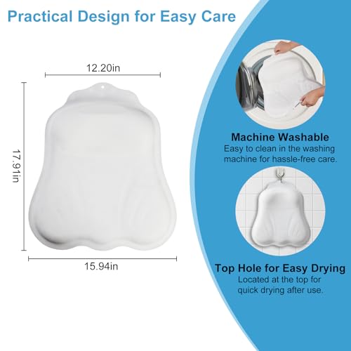 Silicone Bath Pillow with Adjustable Airbag Neck Support