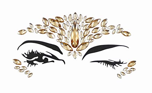 Gold Face Jewels for Festival, Wedding & Halloween Makeup