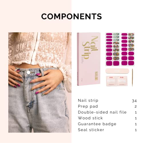 NAILOG Semi Cured Gel Nail Strips 34pcs - Jungle Design