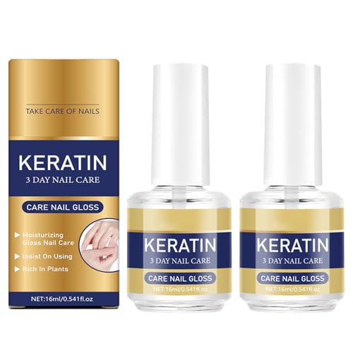 Keratin Nail Care Oil - 2pcs Moisturizing Treatment with Aloe Vera & Lavender