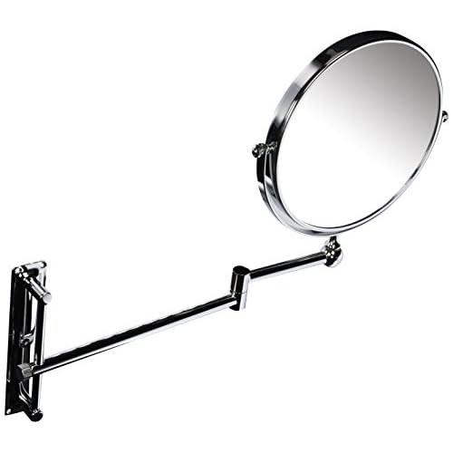 Danielle Creations 8-Inch Double-Sided Wall Mounted Adjustable Height Makeup Mirror, 10x Magnification