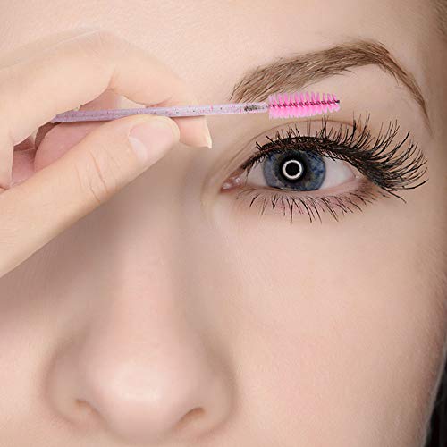 G2PLUS Pink Disposable Eyelash Brushes 300 Pack for Mascara & Brows