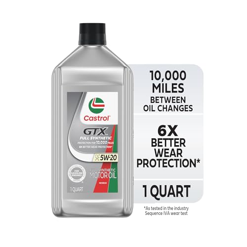 Castrol GTX Full Synthetic 5W-20 Motor Oil, 1 Quart, Pack of 6