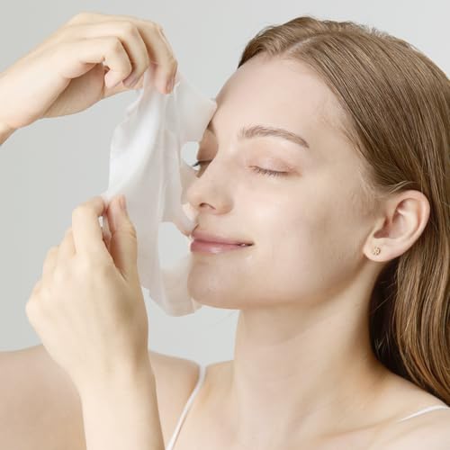107 Avocado Face Mask, Pack of 5 Sheets, Infused with Avocado & Niacinamide, Nourishing & Moisturizing for Dry, Sensitive Skin, Korean Skincare, 0.88oz (25g) per Sheet