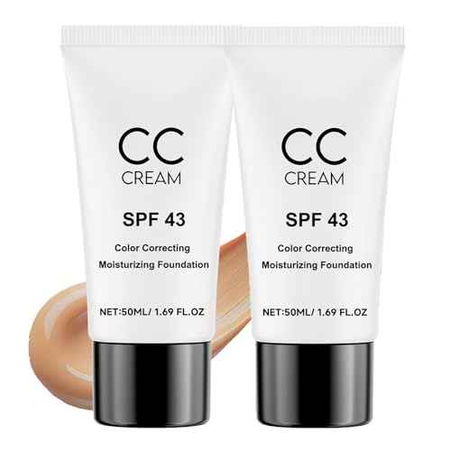 2-Pack-Foundation Mixer & Color Adjusting CC Cream - Deep Tan to Darken Light Shades | Mix to Create Your Custom Shade, Sunscreen Foundatio with Moisturizer, Full Coverage, Lightweight