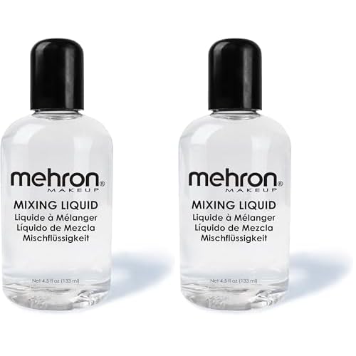 Mehron Makeup Mixing Liquid | Water Resistant For All Day Wear | Multi-Use Makeup Transformer | Eyeliner Mixing Medium | Clear 4.5 fl oz (133 ml) (Pack of 2)