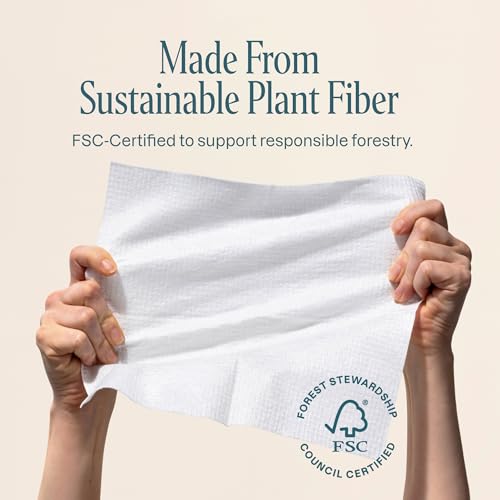 Cliganic Clean Face Towels XL - 50ct Disposable Makeup Remover Wipes