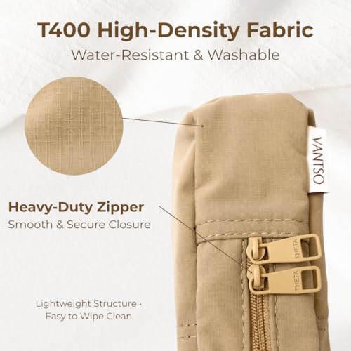 VANTSO Compact Travel Makeup Bag - Expandable Organizer with Brush Slots