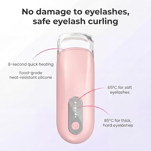Heated Eyelash Curler - 24-Hour Curl, Anti-Scald, Mini Design