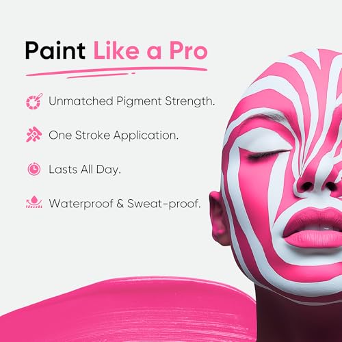 Blue Squid PRO Pink Face Paint Stick - Waterproof Eye Black