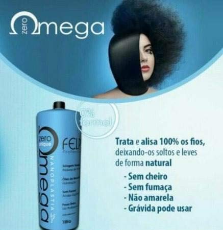 Felps Profissional Omega Zero Unique Sensitive Nanoplasty Treatment Keratin 1L | Thermal Sealing Progressive Brush Straightening Smoothing System Volume Reducer Free Gifts Worth $30 with this order