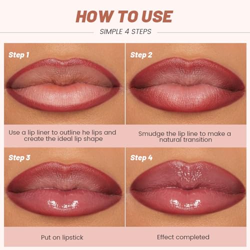 Erinde 2-in-1 Lip Liner & Gloss Combo Set - Waterproof