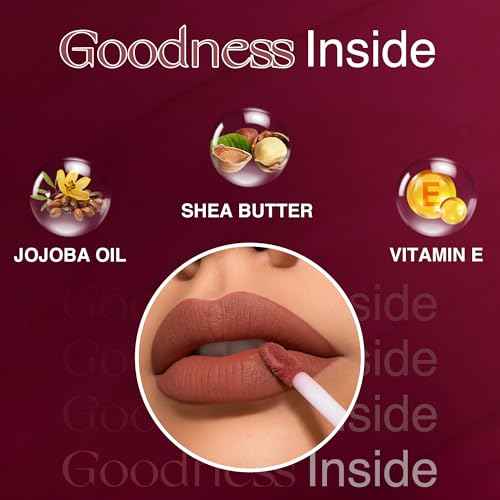 NOURISH MANTRA Matte Liquid Lipstick with SPF/Mini Lipstick/Water Proof/Smudge Proof/Transfer Proof/Long Lasting/For All Skin Tones/Set of - 4 (1.2ml Each)