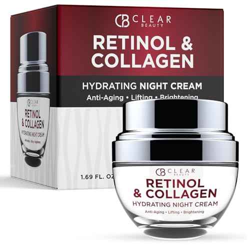 Clear Beauty Collagen & Retinol Night Cream - Firms, Hydrates & Smooths Fine Lines - Face Moisturizer For Dry Skin, Vegan, Clean Beauty - Korean Skin Care, Dermatologist Tested - 1.69 Fl Oz