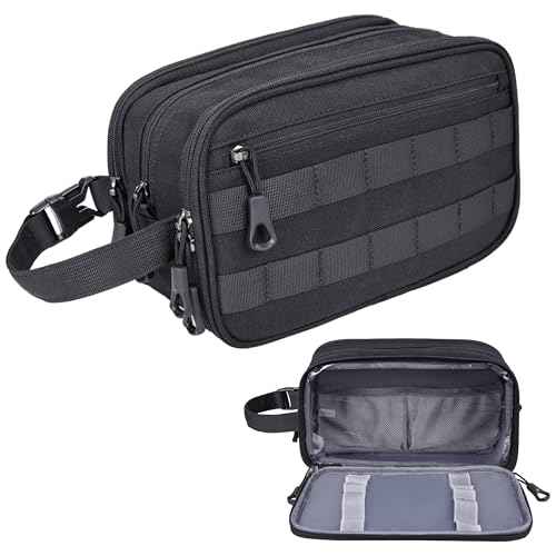 Hygiene Bag Tactical Inspired Mens Toiletry Shower Shave Kit Grooming Bag for Travel YKK Zippers Water-resistant Fabric Military Molle