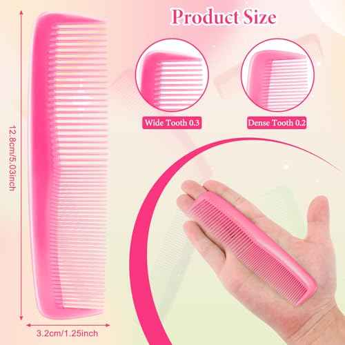 NICEMOVIC 60 Packs Hair Comb Bulk Set, Pocket Travel Hair Combs for Women and Men, Colorful Coarse and Fine Tooth Comb, Individually Wrapped Bulk Comb for Homeless Hotel Shelter Nursing Home Charity