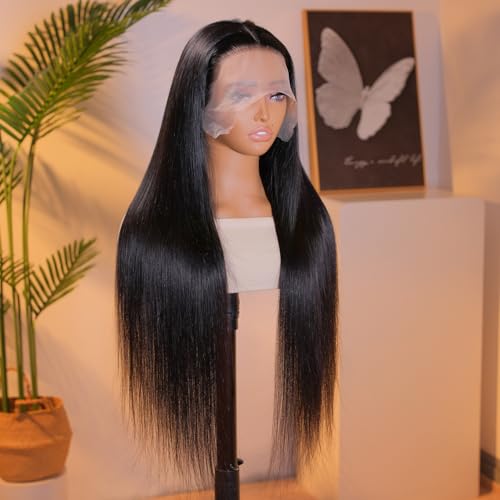 24 Inch Straight Human Hair Lace Front Wig 13x6 200% Density