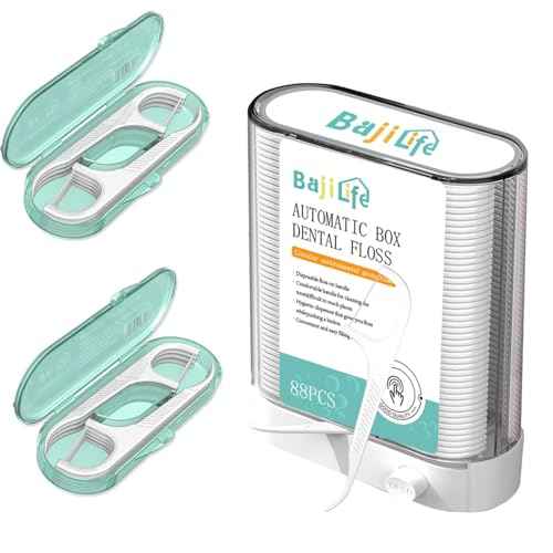Dental Floss Pick Dispenser, 88 Count Flosser Dispenser with 2 Box [8 Count] Portable Tooth Floss Picks Holder, Total [104 Count] Flossers for Adults Home Travel Hotel