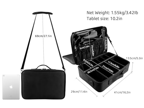 Travel Makeup Train Case Large Capacity Organizer with Dividers