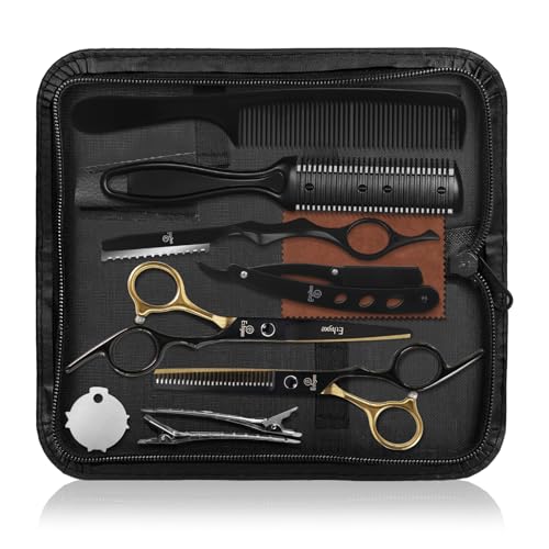 Ethyxe Gold Professional Hair Cutting Shears Kit - Japanese Steel, Ergonomic Scissors, Salon & Home Use