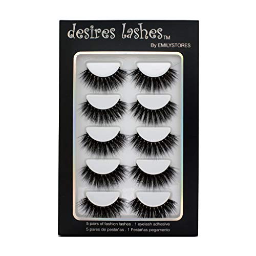Natural 3D Faux-Mink Lashes - 5 Pairs Multipack
