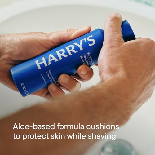 Harry's Original Shaving Kit for Men - Razor Handle, 5 Razor Blade Refills, Foaming Shave Gel, and Travel Blade Cover - German Engineered